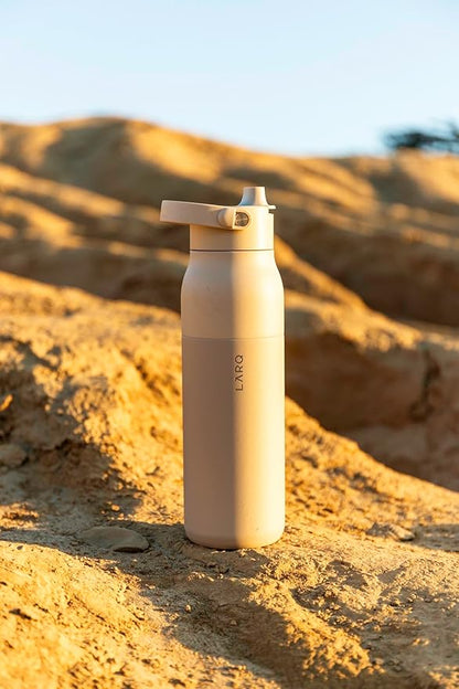 LARQ Bottle Swig Top 23oz - Insulated Reusable Stainless Steel Water Bottle With Built-In Silicone Handle | BPA Free | For Sports, Gym, and Travel | Mojave Dune
