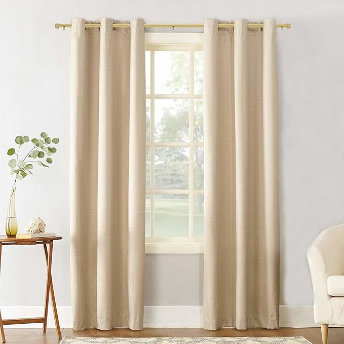 Gold Curtain Rod for Windows 18 to 45 Inches, 1 Inch Adjustable Drapery Pole, Heavy Duty Outdoor/Indoor Modern Curtain Rods, Easy Installation(Warm Gold 18"-45")