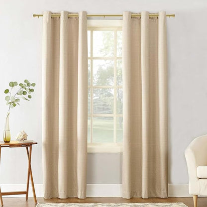 Gold Curtain Rod for Windows 18 to 45 Inches, 1 Inch Adjustable Drapery Pole, Heavy Duty Outdoor/Indoor Modern Curtain Rods, Easy Installation(Warm Gold 18"-45")