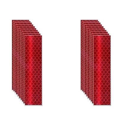 Non Fading Red Reflective Stickers 1 inch X 4 inch, Outdoor Waterproof High Visibility Warning Safety Adhesive Reflector Tape (20 Pcs)