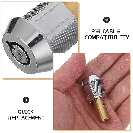 Generic 1 Set Vending Machine Lock and Key - Vending Machine Top Cover Tubular Lock and Key - Alike Security Components for Commercial Soda Snack Candy Gumball Dispenser