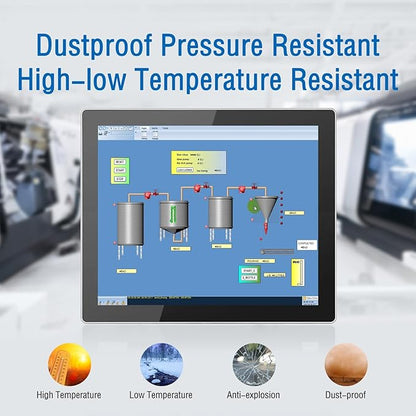 GreenTouch 15 Inch Industrial Display Pure Aluminum 10-Point Capacitive Touch Screen Monitor - HDMI/VGA/DVI Interface - 1024x768