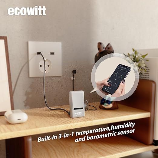 ECOWITT Soil Moisture Tester Kit, Includes GW1200 IoT Gateway and WH51L Soil Moisture Sensor with 1m/3.28ft Long Wire Sensor Probe, 915 MHz
