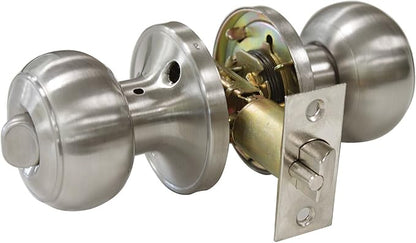 Gobrico Round Keyed-Alike Exterior Door Hardware Entrance Locksets Door Knobs, Satin Nickel, 3Pack, Stainless Steel
