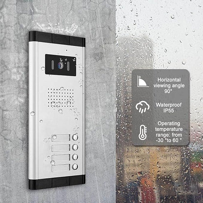 Wired Video Intercom System,7 Inch Ring Video Doorbell with IR Night Vision,HD Camera Kits,IR Outdoor Camera,Dual-Way Intercom for Villa Home Office Apartment (1 Bell +10 Monitor)