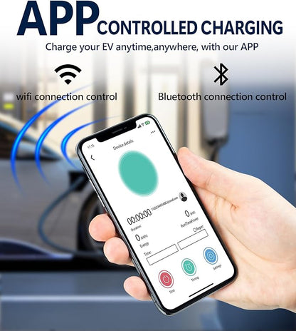 Home Smart Level 2 EV Charger up to 40 Amp, Outdoor Fast Charging Station with NEMA 14-50 Plug for All J1772 Electric Vehicles, Wi-Fi and Bluetooth Enabled EVSE, 25-Foot Cable