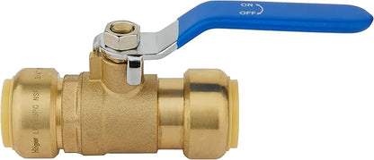 (Pack of 5) EFIELD 3/4 Inch Ball Valve for Push-Fit Full Port Ball Valve Blue Handle with a Disconnect Clip, UPC Certified (Blue),(PF-VALVE048-5PCS)