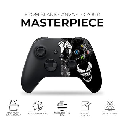 DreamController Vennom Custom X-box Controller Wireless compatible with X-box One/Series X/S Proudly Customized in USA with Permanent HYDRO-DIP Printing (NOT JUST A SKIN)