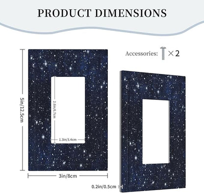Decorative Light Switch Cover Night Sky Star Cosmic Starry Fantasy Galaxy Universe Space Single Rocker Personalized Wall Plate Switchplate 1 Gang Outlet Covers Decora Light Switch Plate