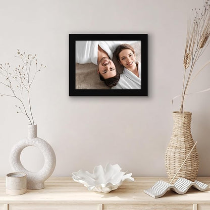 Americanflat 6x8 Picture Frame with Shatter-Resistant Glass - Signature Collection - Gallery-Style Frames Made of Engineered Wood - Photo Frame for Tabletop and Wall Display - Black