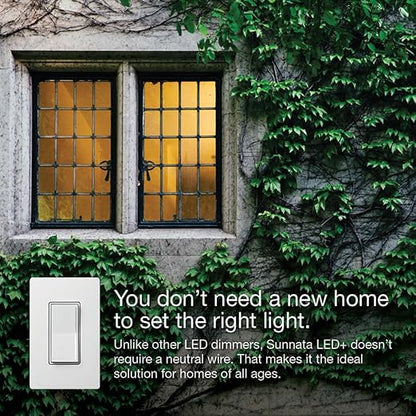 Lutron Sunnata Touch Dimmer Switch, LED+ Advanced Technology for LED and Incandescent, 3 Way/Multi Location, STCL-153M-LA, Light Almond