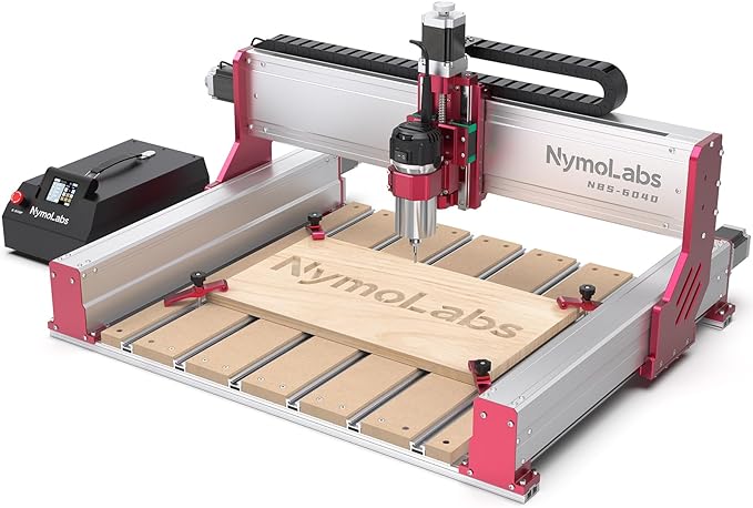 NBS-6040 CNC Router Machine with Custom-Made 710W 7000-30000 RPM Trim Router Spindle & ER-11 Collet, Linear Rails & Ball Screws on 3-axis, Engraving for Wood Acrylic Aluminum
