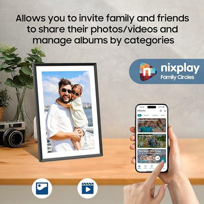 Digital Picture Frame Powered by Nixplay 10.1", Share Photos/Videos via Nixplay App or Email, WiFi Digital Photo Frame with Easy Setup, Support Alexa, Free Cloud Storage, Auto Rotate, Gifts for Mom