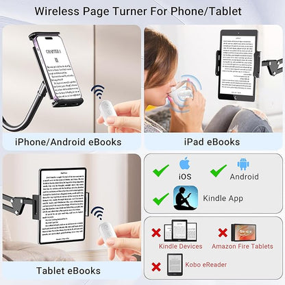 Scrolling Ring Remote for TikTok YouTube IG Shorts Video Landscape Portrait, Fingertip Wireless Scroller Page Turner Clicker for Kindle APP Compatible with iPhone iPad Android Phone Tablet (White)