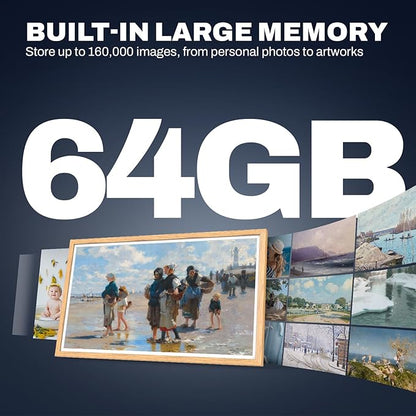 32 Inch FHD Extra Large Digital Picture Frame Touchscreen, 64GB FHD IPS WiFi Digital Photo Frame Remote, Share Photo/Video via Apps, Email, Auto-Rotate,Wood Pattern