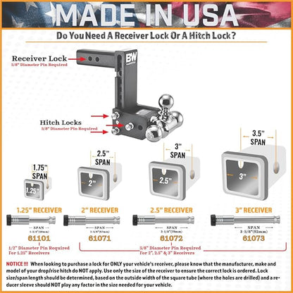 61071 | Receiver Lock for 2" Receiver - Class III & IV
