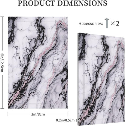 Light Switch Cover Plate White Marble Pattern Black Lines Pink Lines 1 Gang No Device Blank Electrical Wall Plates Faceplate Decorative Switch Plate for living Room Office Decor