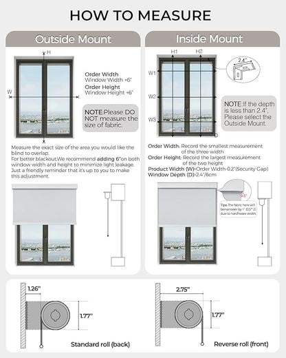 AIVIDIG Motorized Roller Shade with Remote Control, 100% Blackout Electric 21-98” Width Blinds for Windows with Alexa Google Home, Rechargeable Smart Automatic Customized Size（Waterproof-Beige）
