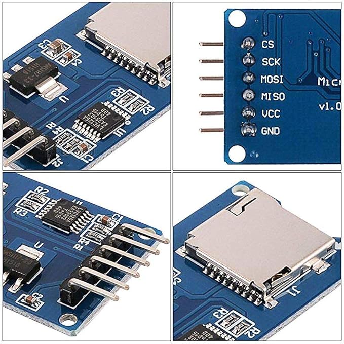 DAOKI 5Pcs Micro SD Storage Board Module With SPI Interface for Arduino Raspberry Pi - TF Card Memory Shield Expansion Board 6-pin With Dupont Wire