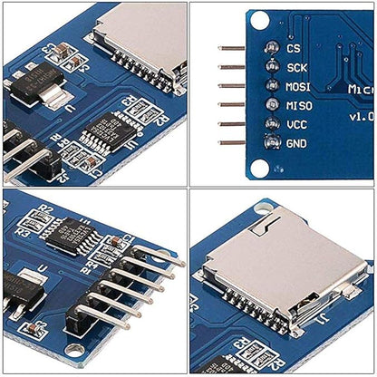 DAOKI 5Pcs Micro SD Storage Board Module With SPI Interface for Arduino Raspberry Pi - TF Card Memory Shield Expansion Board 6-pin With Dupont Wire
