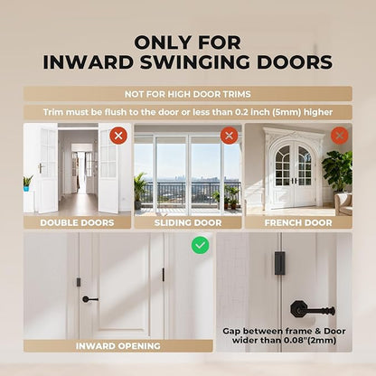4 Pack Home Security Door Reinforcement Lock, Childproof Safety Door Lock Latch Stopper, Removable Screw-Mounted, Prevent Home Unauthorized Entry, Aluminum Construction, Withstands 800 lbs