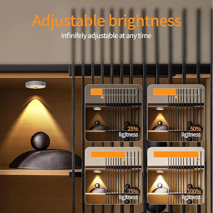 Puck Lights Cordless with Remote Control, 2200mAh Rechargeable Under Counter Lighting,3 Color Temperatures Dimmable Under Cabinet,Closet Light,Tap Light for Hallway (Silver, 5PCS)