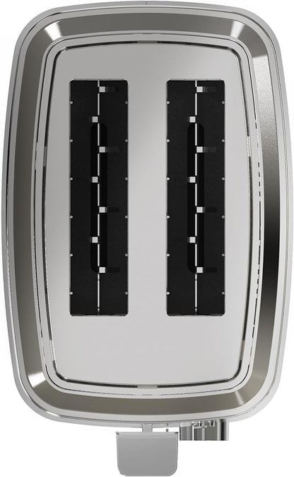 GE 2 Slice Stainless Steel Toaster, Extra Wide Slots for Toasting Bagels, Breads, Waffles & More, 7 Adjustable Shade Settings, Removable Crumb Tray, Countertop Kitchen Essentials, 850 Watts