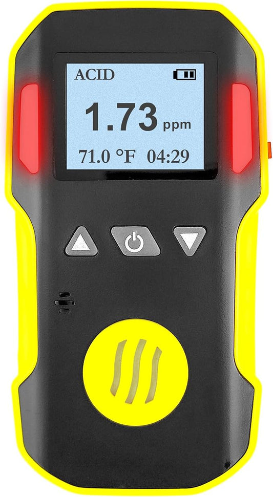 Acid Gas Detector by Forensics | USA NIST Calibration & Certificate | Dust & Explosion Proof | USB Recharge | Sound, Light and Vibration Alarms | 0-10 ppm |