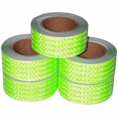 Green Reflective Tape Outdoor Waterproof 2 inch Wide, High Visibility Warning Industrial Marking Tape, Safety Stickers (68 feet,5 Rolls)