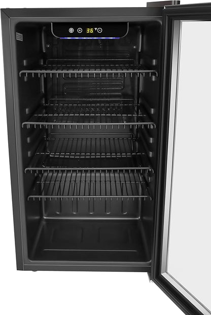 Koolmore 18 in. 3.2 Cu. Ft. Beverage Refrigerator Merchandiser with Stainless Steel Trim and Touch Panel For Soda, Beer or Wine Perfect for Use in a Commercial or Home Setting, ETL Listed (KM-BR32SS)