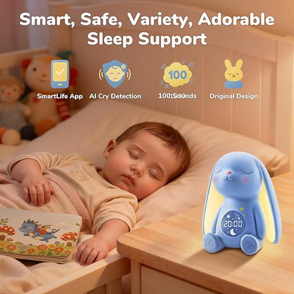 2025 Mom's Choice Awards | White Noise Sound Machine Baby – AI Cry Detection, 100 Soothing Sounds, App Control, Night Light, Sleep Trainer, Sound Machine for Sleep, Newborn Essentials, Alarm Clock