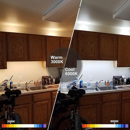 LDOPTO Under Cabinet Wireless LED Lights, 6 Pack Rechargeable Battery Operated, Dimmable, Remote Control, Stick On Night Lights for Kitchen, Pantry, Stairs, Hallway, 3 Colors