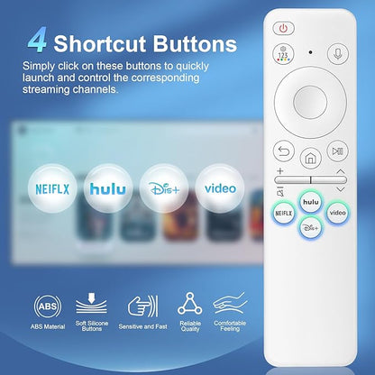 Rechargeable Voice Remote for Samsung Smart TVs, Replacement for 2021–2025 Samsung TV Remote Control with Voice Search. 2-Year Warranty.