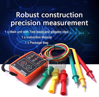 ATOPLEE 3 Phase Sequence Presence Rotation Tester Indicator Detector Meter with LED and Buzzer 60V~600V (3 Phase AC)