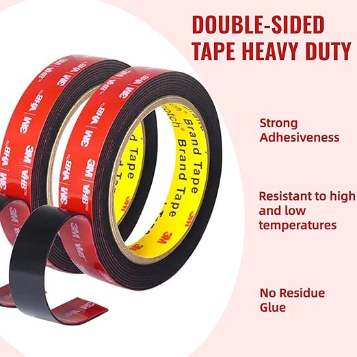Double Sided Tape Heavy Duty, Adhesive Mounting Tape 1/2 in x 15.5 ft, Waterproof and Temperature Resistant Adhesive Strip Tape for Indoor, Outdoor, Automotive Trim, Home Decor
