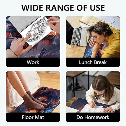 Heated Mouse Pad with 3 Levels Heated & 3 Hours Auto Shut-Off Mouse Pad for Warming Hands in Office Home, 31.5" x 13"Large Safe Desk Mat Hand Warmer，Watercolor Dragon