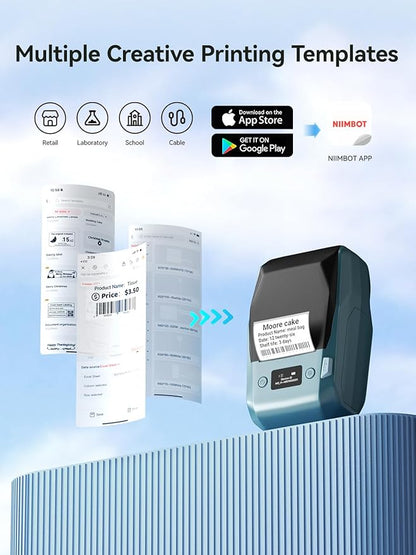 NIIMBOT M2 Label Maker with Tape 2Inch Thermal Transfer Support Color Ribbon Printing Bluetooth Sticker Printer for Office Small Business School Home Cable Storage, Compatible with Phones & PC