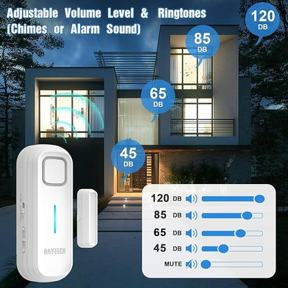 DAYTECH Refrigerator Door Alarm Freezer Door Left Open Alarm with Delay 1/2/3/4 mins Window Door Ajar Alarm Fridge Alarm 0 to 120 dB for Freezer Home Store Business Office 3 Sets White