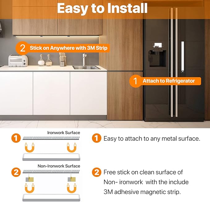 69 LED Under Cabinet Lighting 4 Pack, 3-Color Dimmable Motion Sensor, 3000mAh Rechargeable, Wireless Battery Operated Lights for Closet, Kitchen, Counter - Brighten Your Space Effortlessly