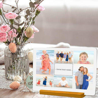 Custom Metal Photo Prints, Personalized Picture Frame with Your Photos, Customized Photo Gifts for Lovers, Couples, Family and Home Decor
