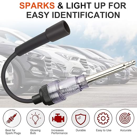2PCS Inline Spark Plug Tester, Light Lawnmower Engine Checker, 6-12 Volt Pick Up Coil/Armature Diagnostic Detector Tool for Automotive, Car, Lawnmower, Small & Big Internal/External Engines