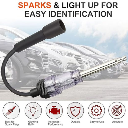 2PCS Inline Spark Plug Tester, Light Lawnmower Engine Checker, 6-12 Volt Pick Up Coil/Armature Diagnostic Detector Tool for Automotive, Car, Lawnmower, Small & Big Internal/External Engines