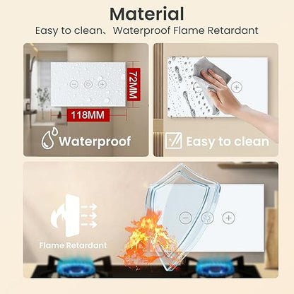 Smart Dimmer Switch Neutral Wire Required, 2.4GHz WiFi Dimmer Light Switch with Remote Voice Control, Tempered Glass Panel, Compatible with Alexa and Google Home, White WiFi Dimmer
