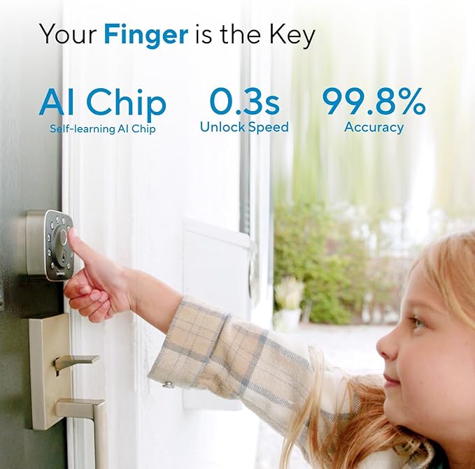 ULTRALOQ Bolt Fingerprint WiFi Smart Lock, Works with Apple Home, Siri, Alexa, 8-in-1 Keyless Entry with Fingerprint ID, App Remote Control, Keypad Deadbolt, BHMA Cert., Easy Install, 10 Mo. Battery