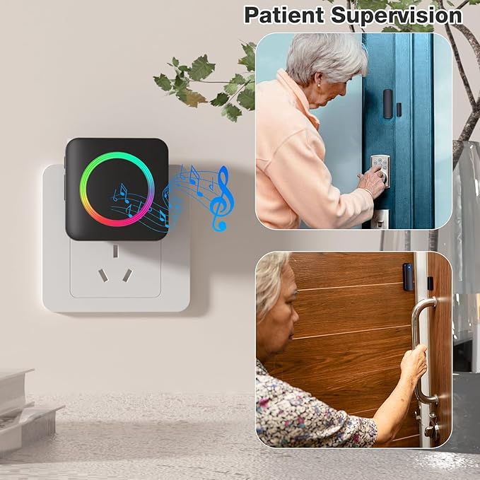 Door Alarm, Satisure Wireless Door Sensor Chime When Door Opens, Door Entry Alarm Chime for Business/Home/Kids, Door Alarm Door Ringer Alert (1 Chime+2 Sensors)