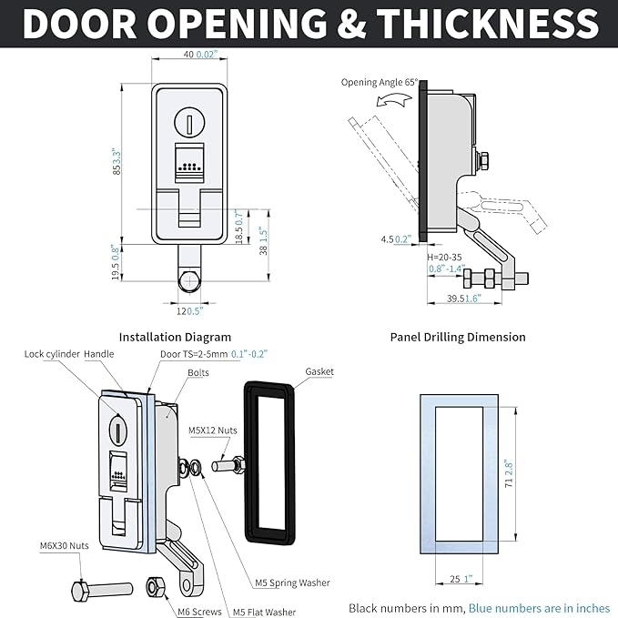 Loclink Compression Latch Lock Marine Grade Zinc Alloy for Boat Hatches, RV Camper Adjustable Lever Push Nutton Latches Hand Operated, 2-Pack with 4 Keys