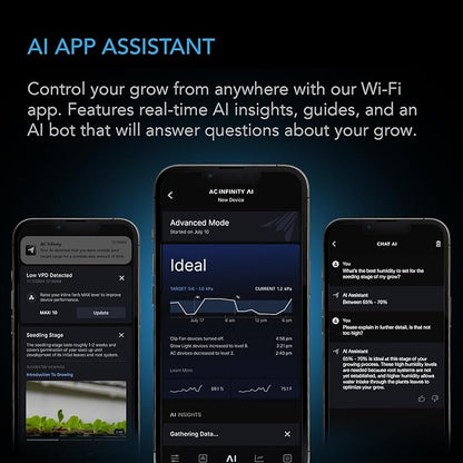 AC Infinity Controller AI+ Environmental Controller, Dynamic AI Controls Grow Devices, Insights Alerts Data Analysis w/ WiFi App, Programmable Dual-Zone VPD Temperature Humidity Automations