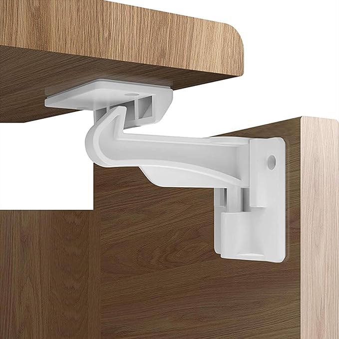 16 Pack Upgraded Invisible Baby Proofing Cabinet Latch Locks – No Drilling & Tools Needed, Fits Most Cabinets & Drawers, Works with Countertop Overhangs, Strong Adhesive for Easy & Secure Installation