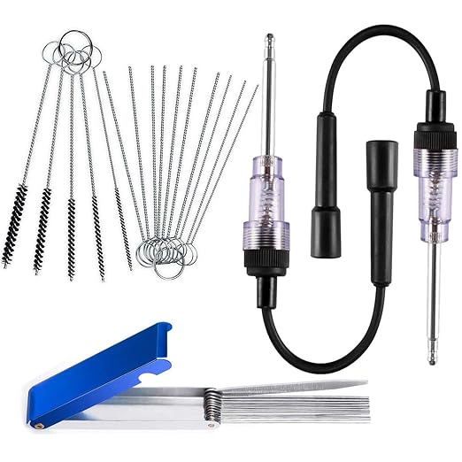Inline Spark Plug Tester with Carb Carburetor Cleaner Kit, Gzingen 2 Packs 6-12V Engine Ignition Test Tool Armature Diagnostic Detector Tool for Automotive Car Lawnmower Vehicles Engines