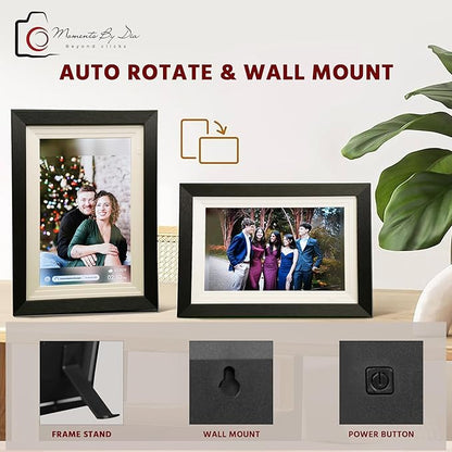10.1” Frameo WiFi Smart Digital Photo Frame, 32GB with HD IPS Touchscreen, Auto-Rotate, Easy Photo & Video Sharing via Frameo App, Wall Mountable Electronic Gift for Family & Grandparents